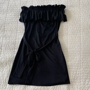 Elegant Black Mini Strapless Dress